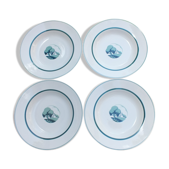 4 assiettes creuses vintage Sarreguemines service Arlette