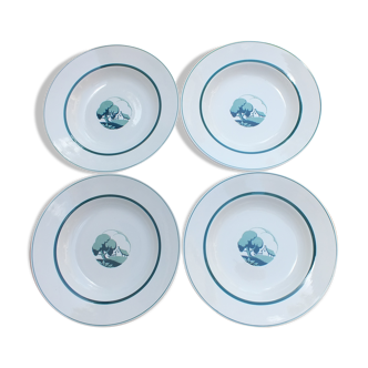 4 vintage hollow plates Sarreguemines Arlette service