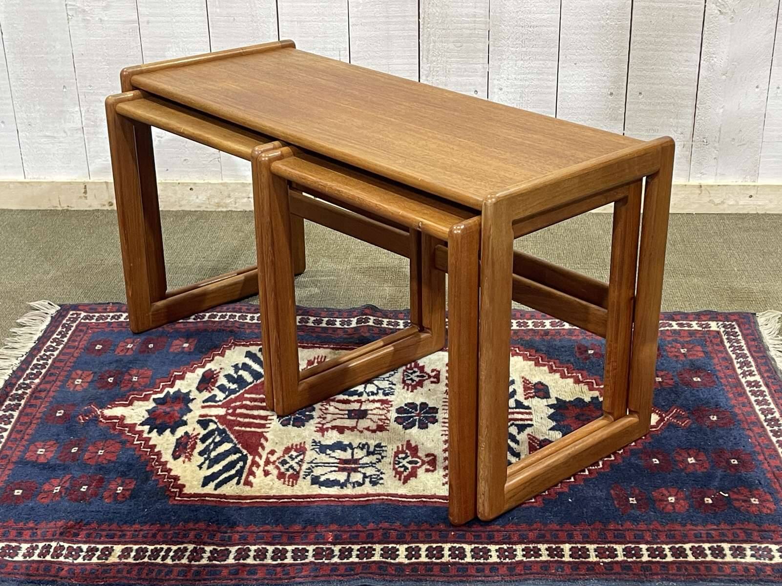 Set of 3 teak nesting tables from the 70s