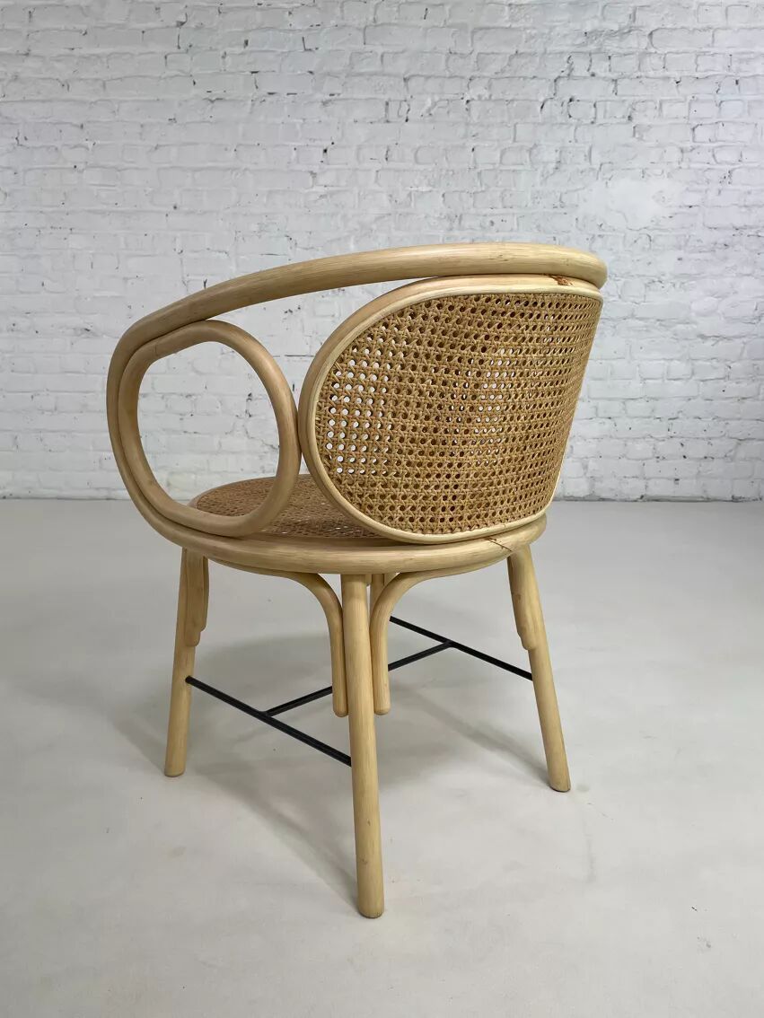 Fauteuil en rotin et cannage