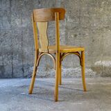 Vintage wood-curved bistro chair 1960