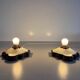 Pair of brown and cream ceramic wall lights by PAN Leuchten, 1970 Germany
