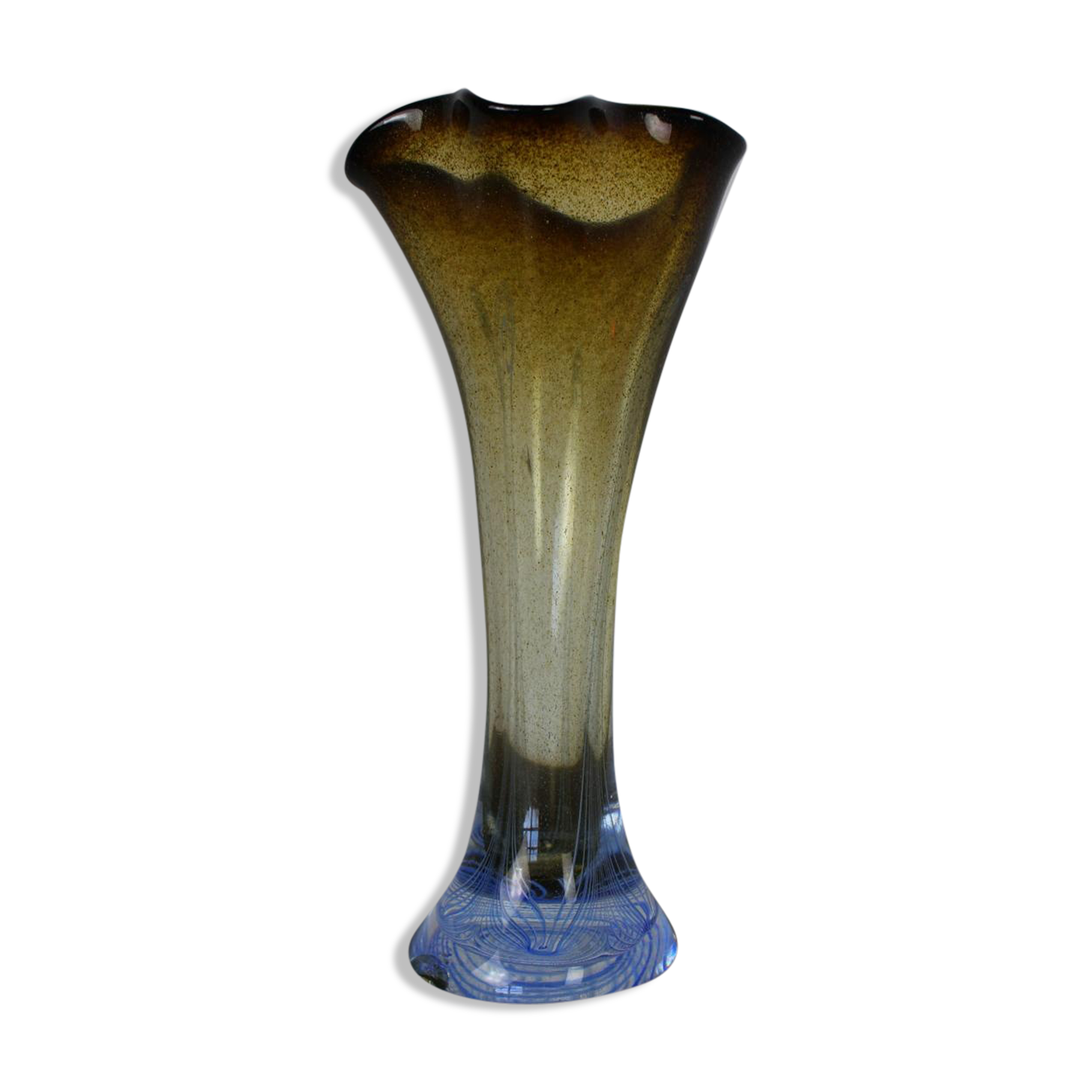 Vase art déco en verre par Adam Jablonski 1960s