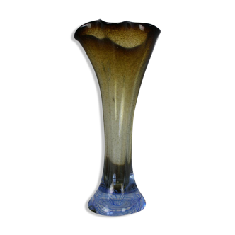 Vase art déco en verre par Adam Jablonski 1960s