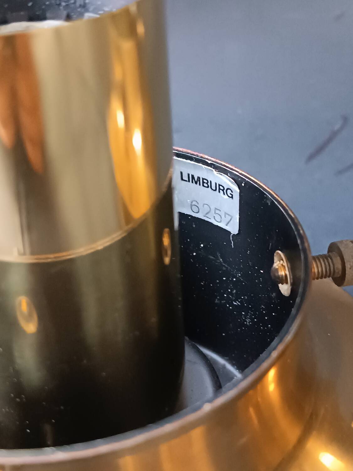 2 lampes de table globes bullés et laiton Limburg 1970