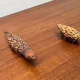 Vintage Australian Aboriginal Art Carved Wooden Animal Figurines, Set of 2