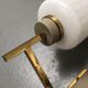 Pair of double vintage wall sconces in glass and brass
