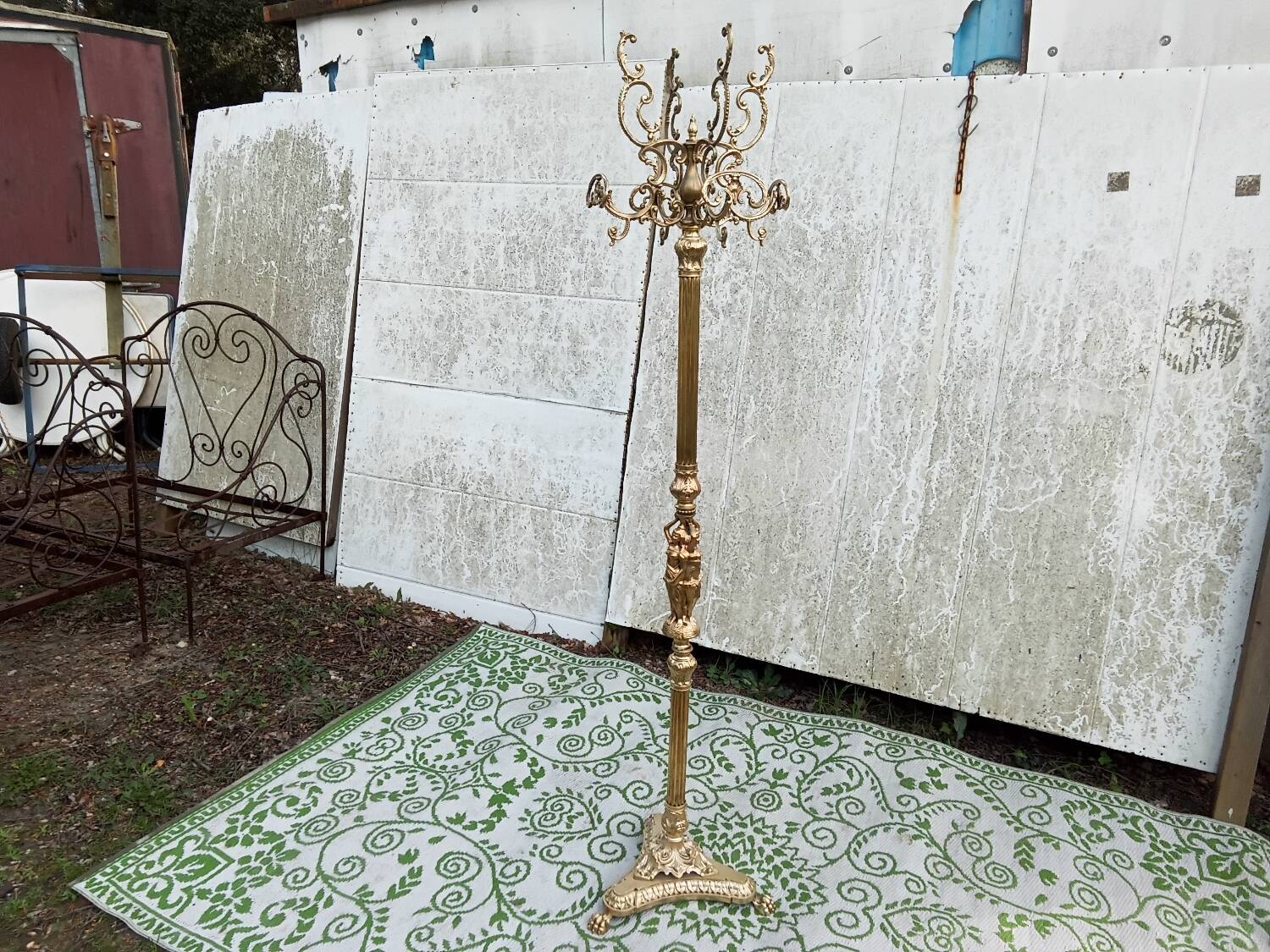 Portemanteau en laiton et bronze