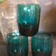 Six verres de verrier bleus paon vintages
