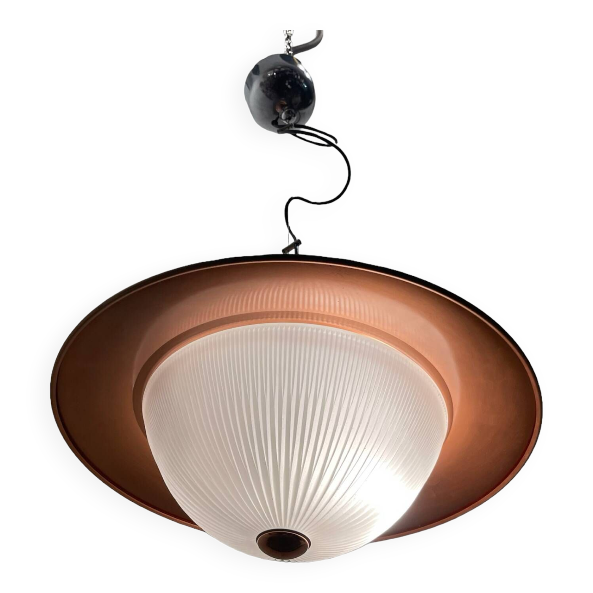 Copper Glass Light Pendant 1990’s