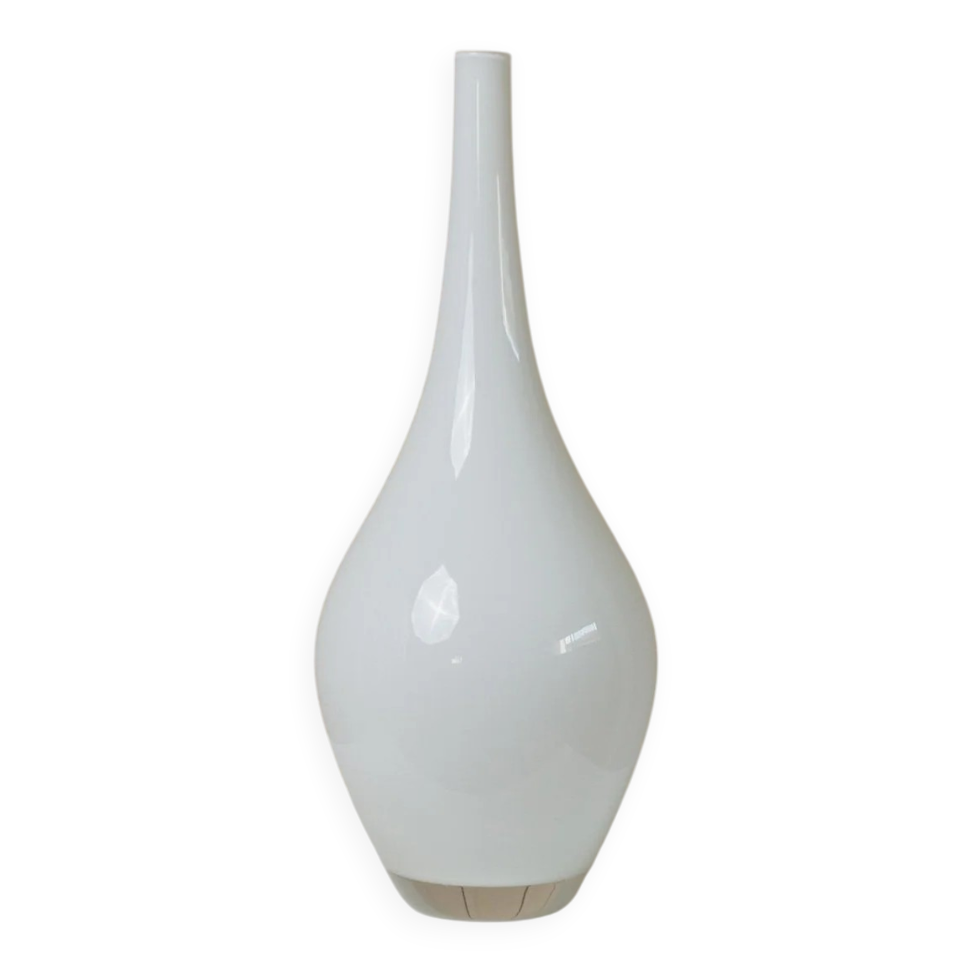 Vintage white milk-glass Salong vase by Johanna Jelinek for IKEA - mouth-blown glass, Scandinavian design