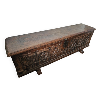 Solid wood chest bench