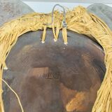 African ceramic and raffia mask signed BJ
