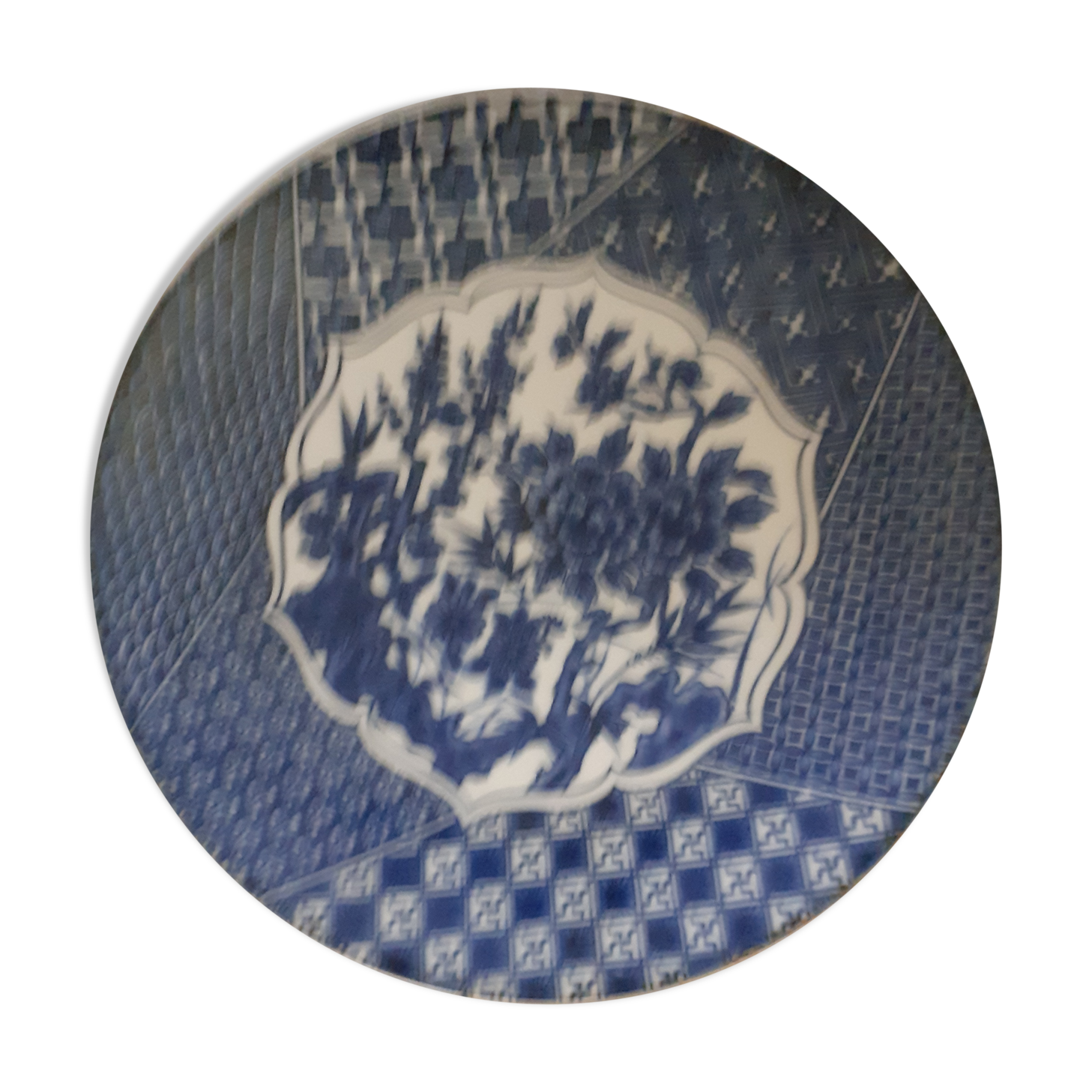 Old dish Imari. White-blue. TB state.