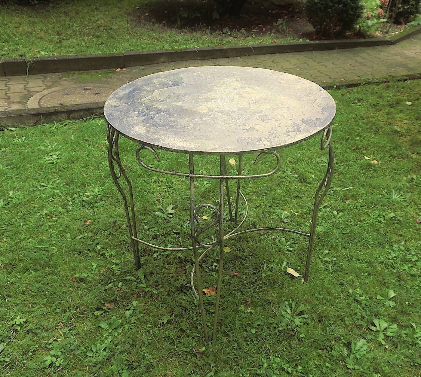 Mid century painted iron patio or garden table, 1960s