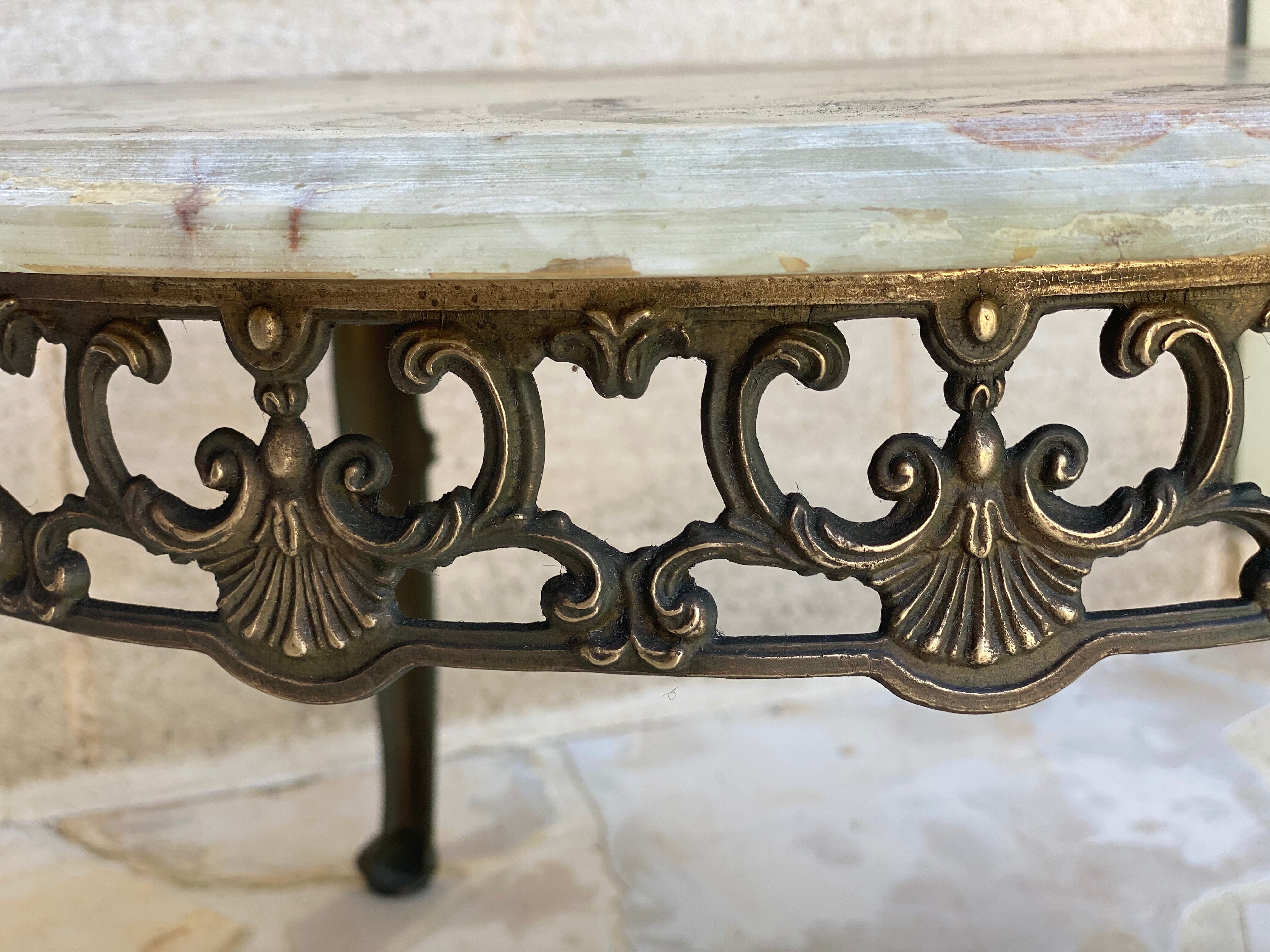 Brass and marble coffee table