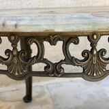 Table basse laiton et marbre