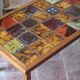 1960s geometric tiled brutalist coffee table by Jean Gregorieff