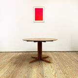 Round Circular Extendable Mid Century Teak Dining Table
