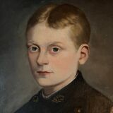 Tableau HST Portrait of a young man in uniform 1879 signed