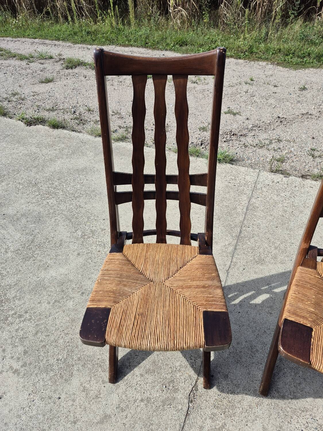 Set 4 vintage Triconfort France adjustible 1960s deckchair