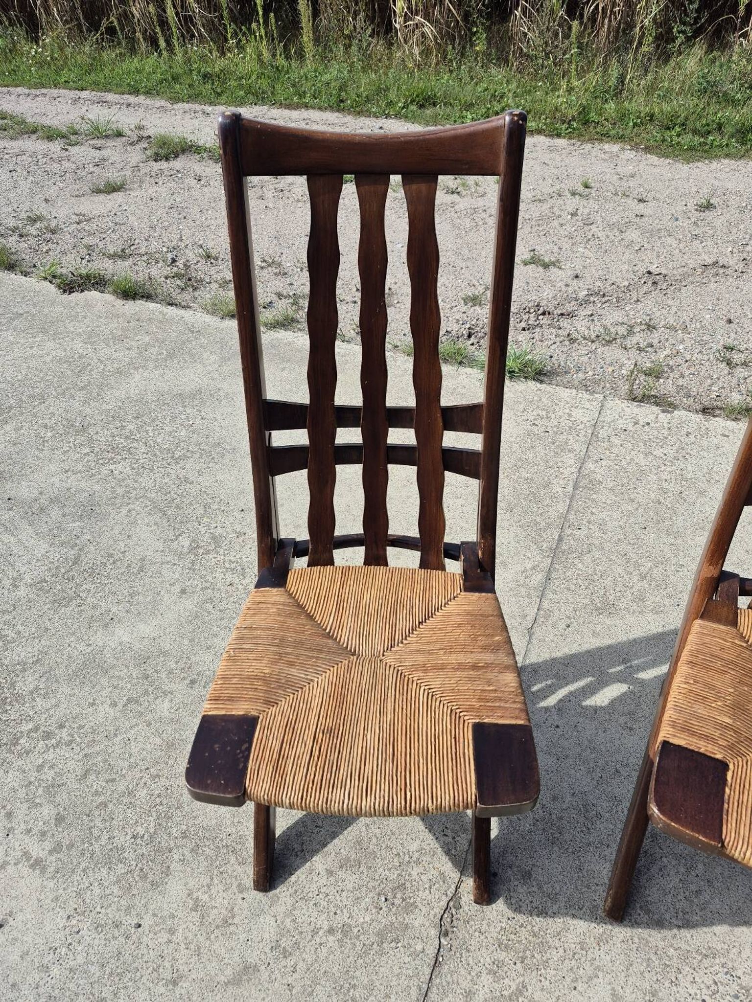 Set 4 vintage Triconfort France adjustible 1960s deckchair