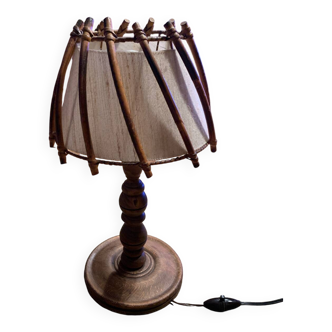 Vintage wooden bedside lamp