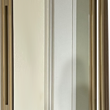 Ecru/gilded mirror Pierre Vandel 70s-80s