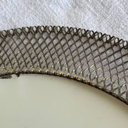 Italian sun mirror in golden mesh 1960 by Ponti