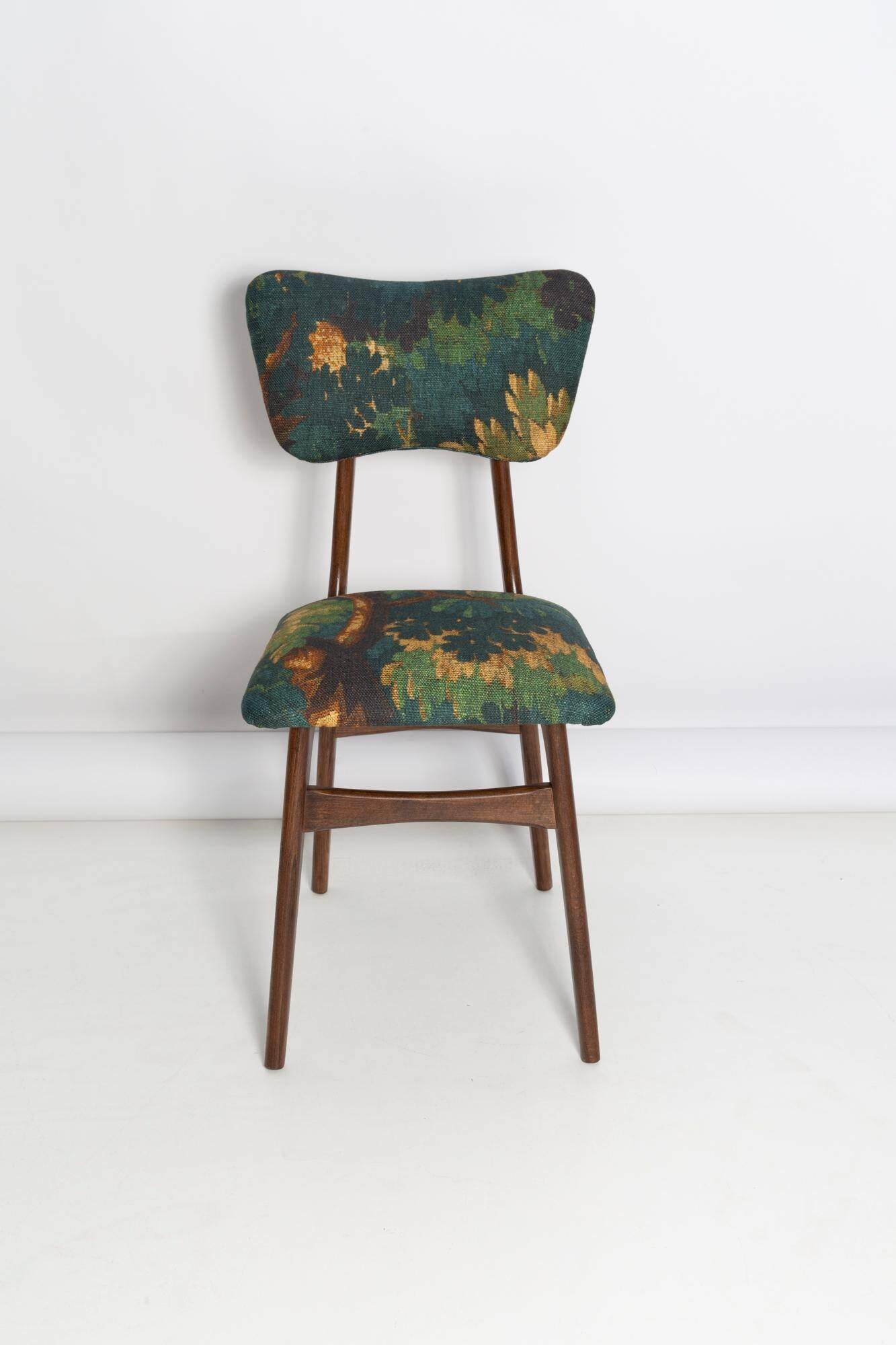 Mid-century butterfly chair, Schwarzwald linen by Dedar, dark wood, Europe, 1960s