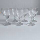 Set of 6 crystal wine glasses