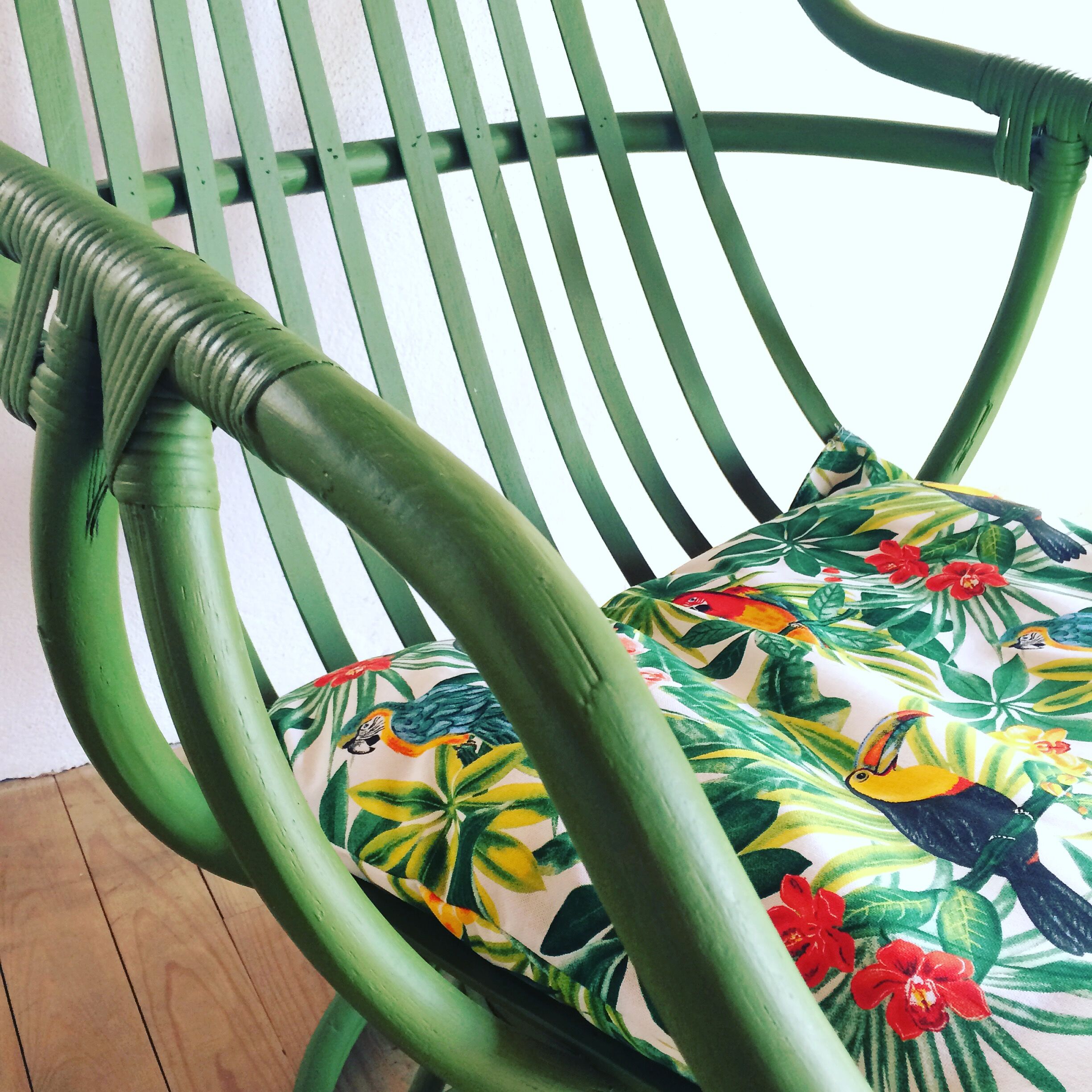 Vintage rattan swivel chair