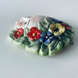 Ceramic wall face signed Il Falco