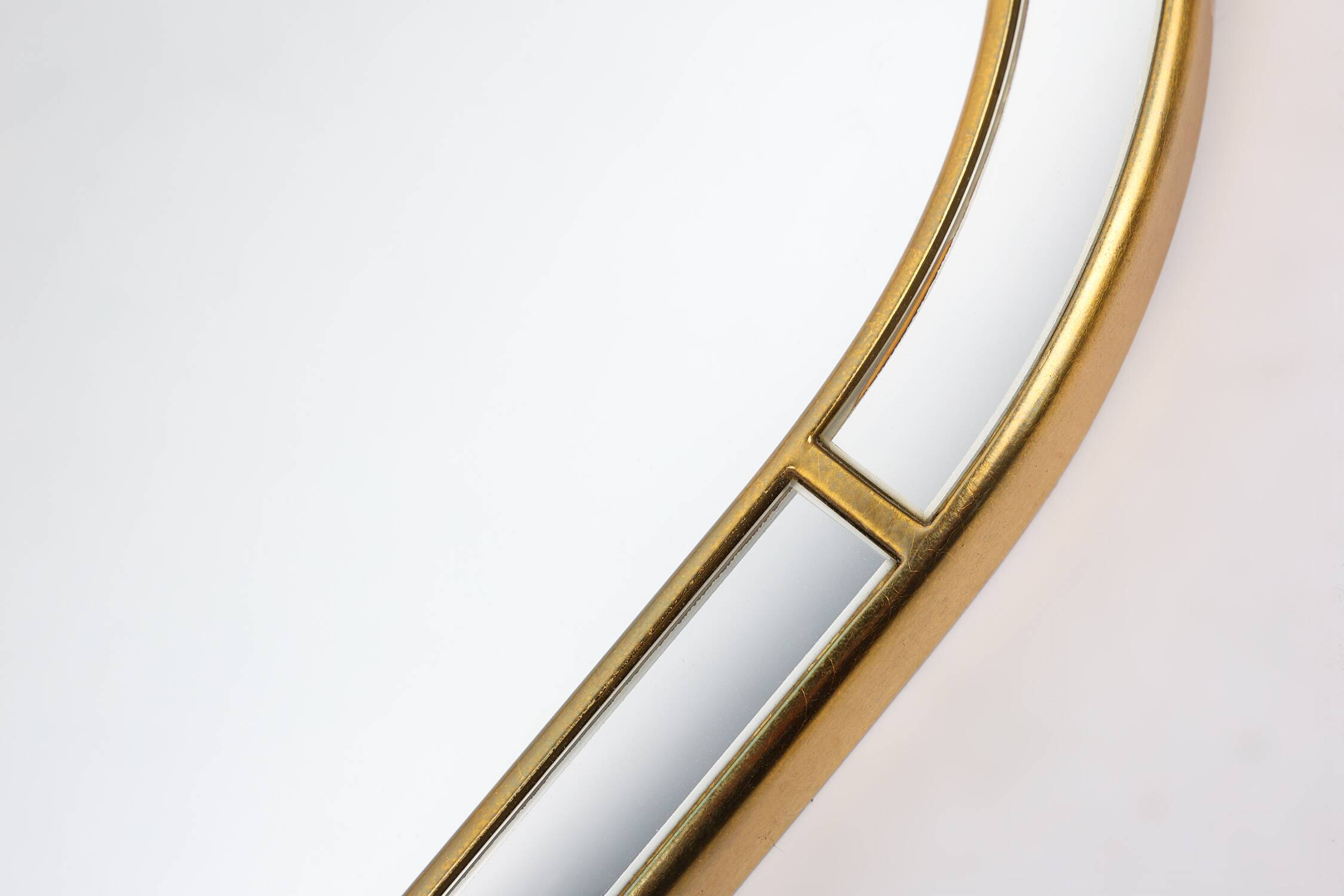 Large facet cut mirror with gilded frame by Deknudt, 1960s