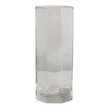 octagonal vase in thick transparent glass
