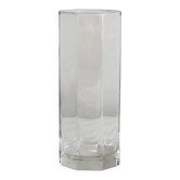 octagonal vase in thick transparent glass