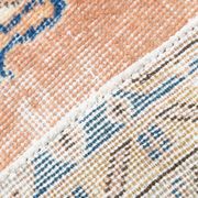 3x6 Rug For Living Room Pale Orange Blue Handmade Turkish Rug, 104x176Cm