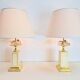 Regency Fruit Bowl Table Lamps in Brass and Crystal from Maison Le Dauphin, 1970s, Set of 2