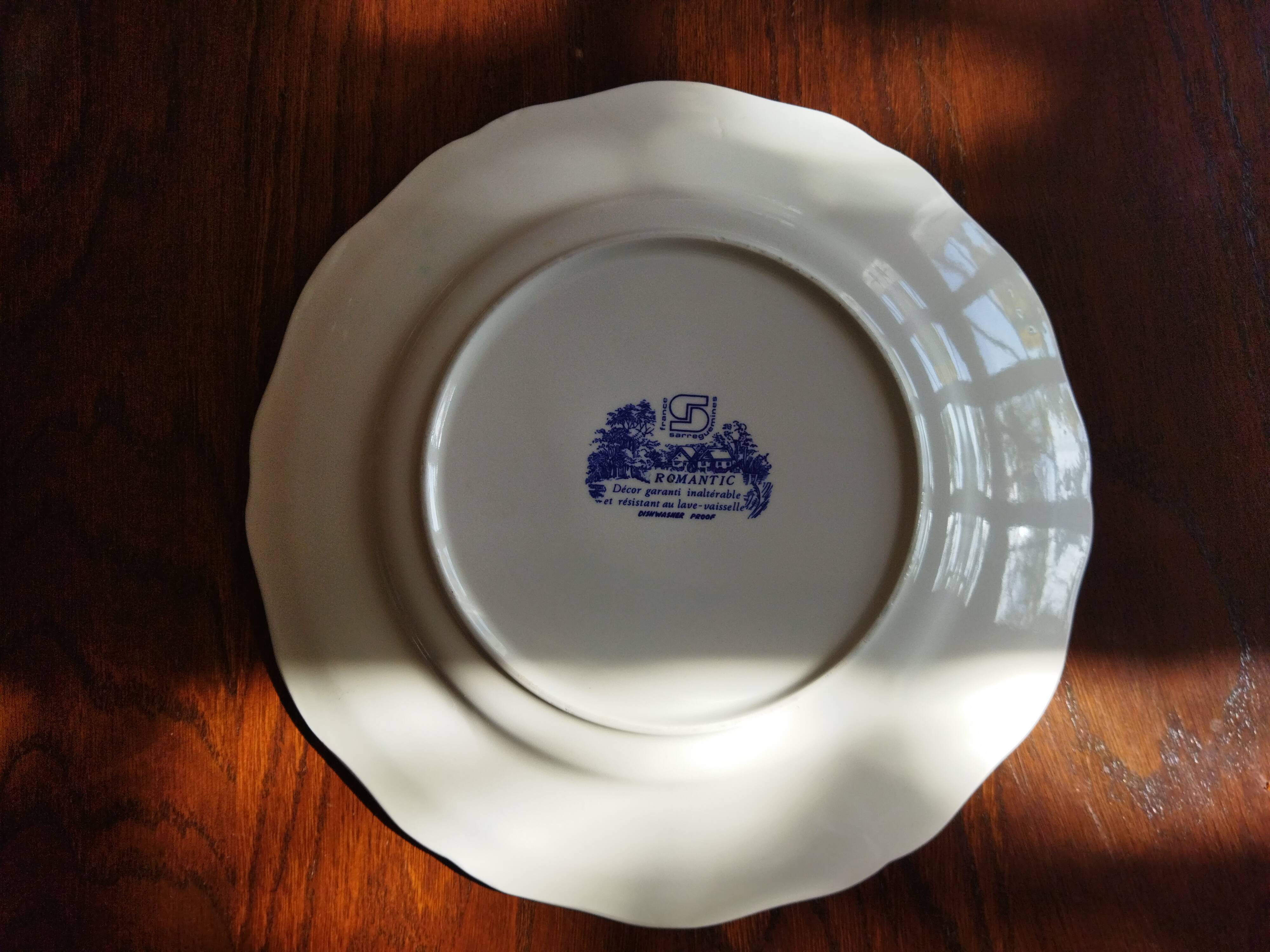 Six blue & white plates Gien, Villeroy & Boch, Sarreguemines, W.Adams (Tunstall) and K&G Luneville