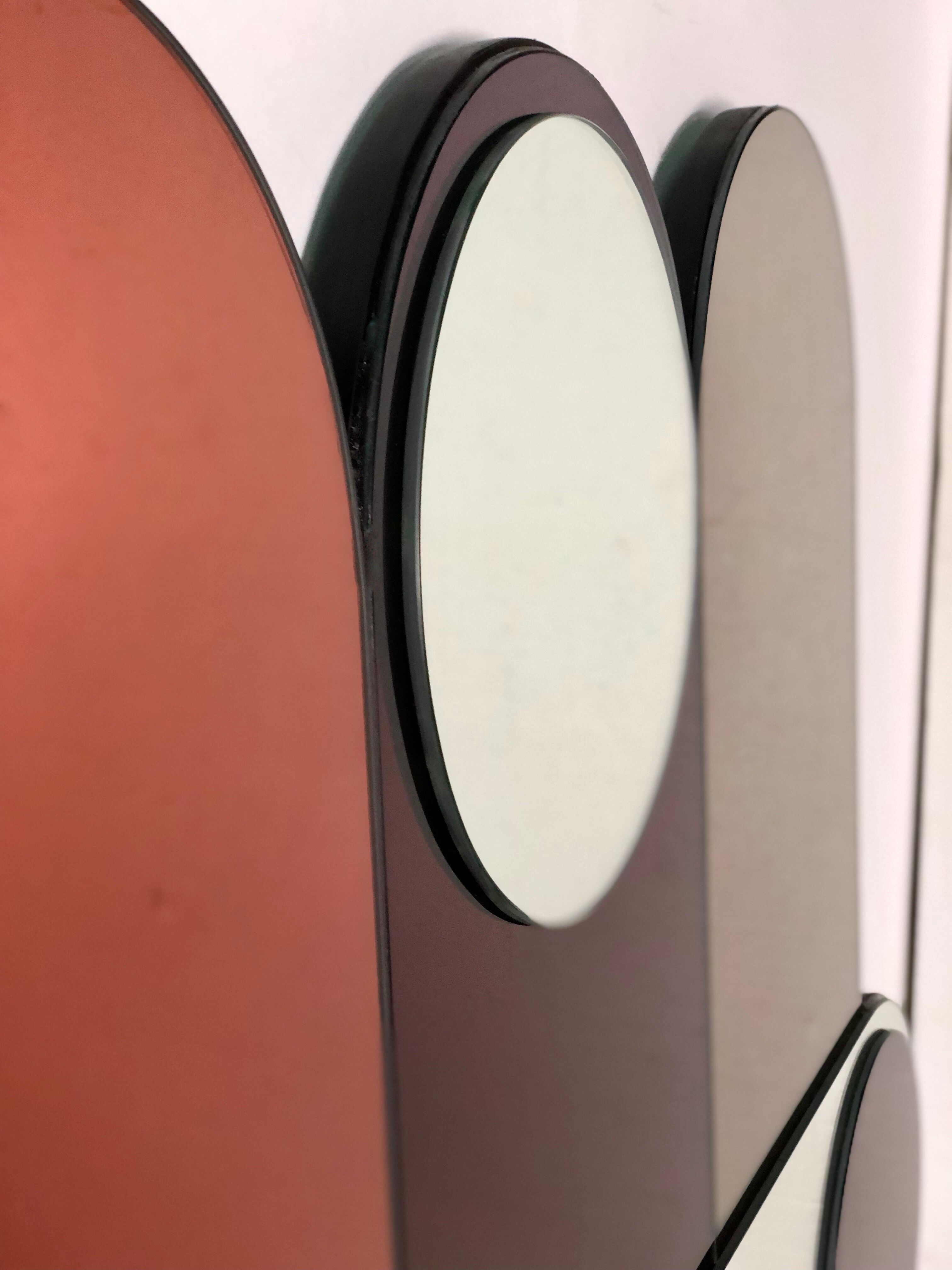 Miroir style 70'S en verre miroir fumé coloré