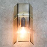 Italian Smoked Plexiglas Sconce for Guzzini, 1970s