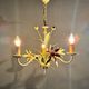 Vintage Metal Floral Chandelier, France, 1970's