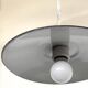 Triple industrial style pendant light with enamelled sheet metal and porcelain sockets