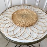 Rattan flower rattan mirror in the 60s