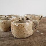 Service à café thé en grès façonné à la main