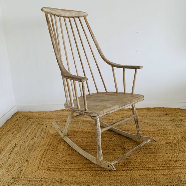 Paire de fauteuils à bascule vintage par Lena Larsson
