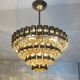 Brass tube chandelier from the 1960s, attributed to Sciolari.