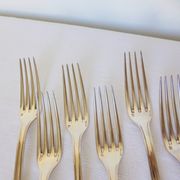 6 Christofle Art Deco style silver-plated metal forks 2106256