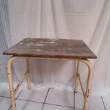 Workshop table wooden top metal base