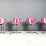 Vintage pink 'linda' dining chairs by Arrben, 1980s - set of 4